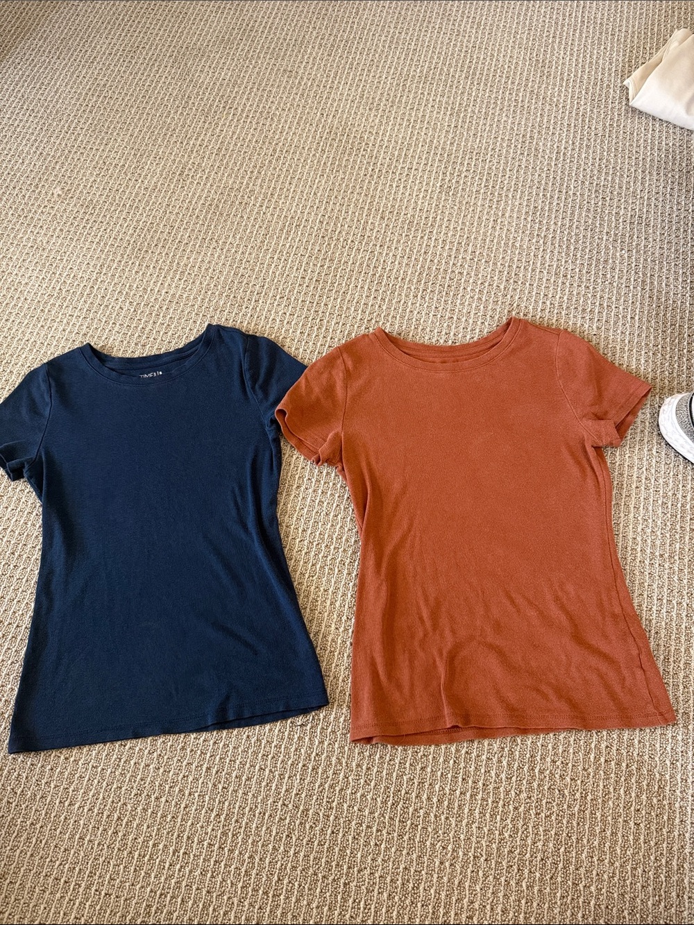 Girls' Navy and Rust Short-Sleeve Crew Neck Tops